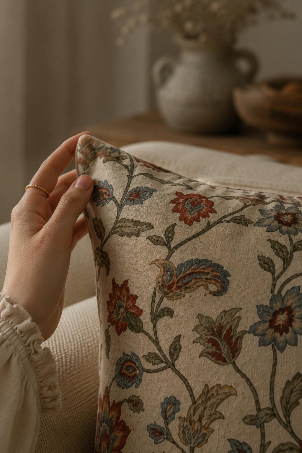 Su Yeşili Pamuk 45x45 Kırlent Kılıfı