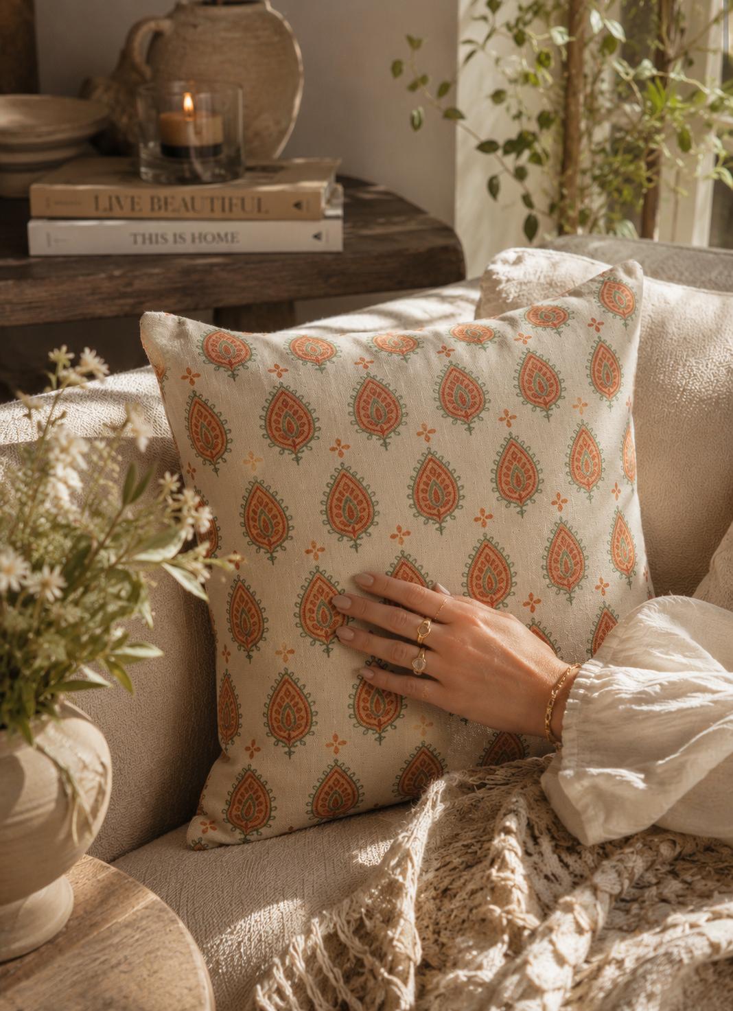 Damla Desen Pamuk 45x45 Kırlent Kılıfı
