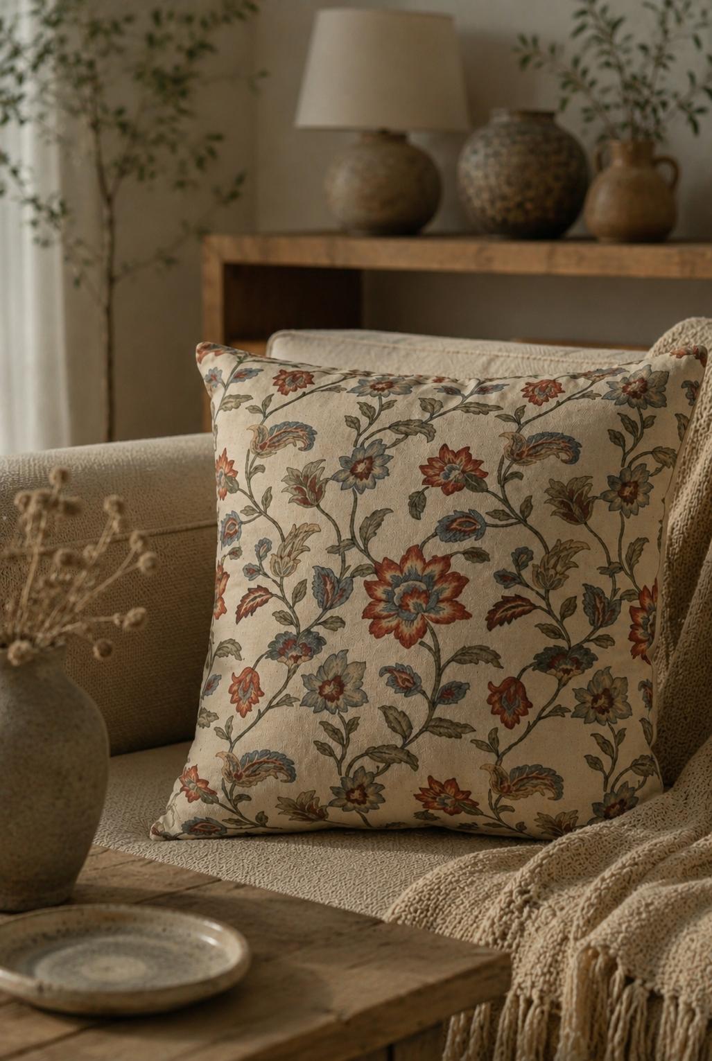 Su Yeşili Pamuk 45x45 Kırlent Kılıfı